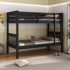 Beliche Solteiro em Madeira Maciça Preto