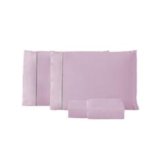 Kit Jogo Lençol Solteiro 200 Fios 2 Peças com Elástico Ponto Palito na