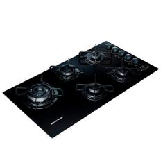 Cooktop Brastemp 5 Bocas Preto de Vidro Temperado com Timer Touch BDT8