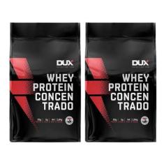 Kit 2 Whey Protein Concentrado 1800g Dux - DUX NUTRITION LAB, MORANGO 