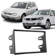 Moldura 2 Din Golf 1999 à 2013 Preta Painel Central Multimidia 7 Poleg