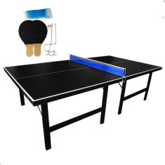Tenis de Mesa Oficial Ping Pong 15mm Kit Rede Raquete Bola MDF Sports-Unissex
