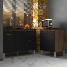 Armário Cozinha Gabinete Pia de 120 cm Aline e Balcão Jane para Forno 