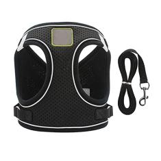 Conjunto de coleira e coleira para filhotes, colete à prova de fuga para cães pequenos e médios, arnês reflexivo ajustável, malha macia, ajuste confortável, sem puxar, não engasgar (GG (47 a 52 cm),