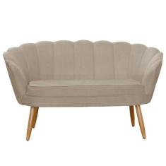 Namoradeira Pétala Suede Pés de Madeira Para Área Externa - Ds Estofad