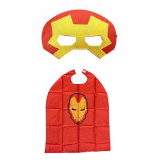Kit Fantasia Capa e Máscara Menino de Ferro Infantil festas