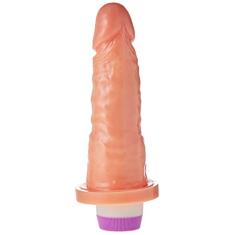 Pênis Realístico Com Vibrador Bege Modelo C - 14, 5cm, Adão e Eva