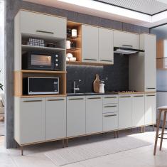 Cozinha Modulada Isabelle 6 Peças Com Torre Quente Para 2 Fornos Freijo- Arenas