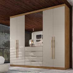 Guarda Roupa Casal 6p Giardino Amêndola Touch Nude Prime Tx