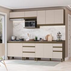 Cozinha Completa 6 Peças 100% Mdf Com Tampo Para Cooktop Connect Duna-cristal