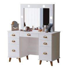 Penteadeira Camarim New Seul Branco Sem Banqueta - Móveis Luapa Branco