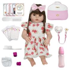 Boneca Reborn Realista Vinil Siliconado + Enxoval - Cegonha Reborn Dol