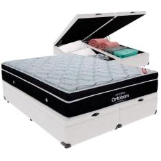Cama Box Baú Branco E Colchão Elegant Molas Ensacadas Queen Ortobom