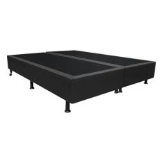 Base Box Para Cama Casal Queen 158x198cm Bipartido Liz S05 Sintético Preto - Mpozenato