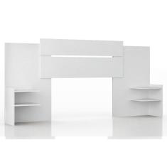 Cabeceira Cama Box Madeirado Branco Solteiro/Casal/Queen Mila Extensível Branco - Panan