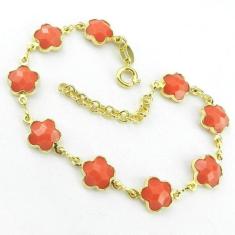 Pulseira Feminina 20 A 23Cm Salmao Folheada Ouro Pl426