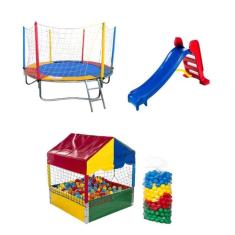 Cama Elástica Pula Pula 2,30m Piscina de Bolinhas 1,00m 500 Bolinhas C