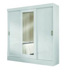 Guarda Roupas Casal Com Espelho 3 Portas de Correr 2 Gavetas Mônaco Maxel