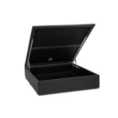 Cama Box Baú Casal Extremo Reforçado Homequeen Sintético Cinza 41x138x188
