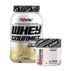 Kit Whey Protein Gourmet Pote 907g + Creatina Extreme Pump Elite Serie