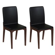 Conjunto com 2 Cadeiras Darwin Preto e Café