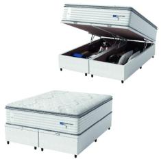 Cama Box Baú Casal King Colchão Molas Guarda Costas Max Com Pillow 193