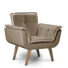 Poltrona Argus Base Palito 01 Lugar Bisart, Capuccino