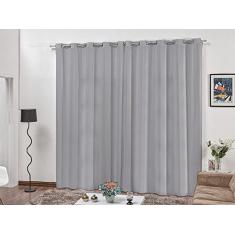 Cortina Varão Microfibra Cinza 4,00x2,80 Sala Quarto