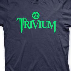 Camiseta Trivium Marinho e Verde em Silk 100% Algodão