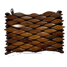 Bolsa Artesanal de Madeira Porta-Moedas, Marrom