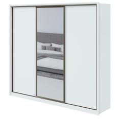 Guarda-Roupa Casal Spazio Glass 3 portas 6 Gavetas Branco