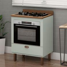 Balcão de Cozinha 70cm Iluminata 100% Mdf com Espaço para Forno Mint - Genialflex