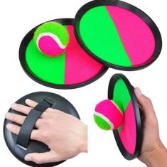 Kit 2 Raquetes com Tiras Autocolantes + Bola Esporte Infantil Pais Fil