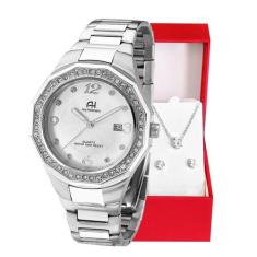 Relógio Feminino Champion Ana Hickmann Prata Analógico Cristais AH2003