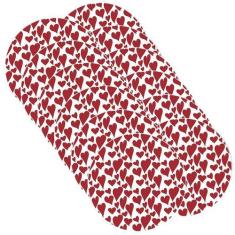 Sousplat Vermelho Corações - NSW, Sem base, 12 Peças