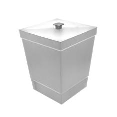 Lixeira Para Banheiro De Plástico Com Tampa - Stolf Branco