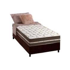Cama Box Solteiro: Colchão Molas Anjos Superlastic Classic + Base Crc Suede Brown(88X188)