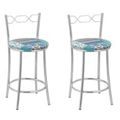 Kit 2 Banquetas Cromadas Bc51-c D410 Cromado-azul