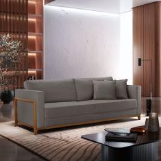 Sofá Paris 03 Lugares 194 Cm Boucle Cinza