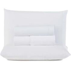 Jogo De Lençol Queen Top Line 180 Fios 4 Peças - Branco - Casa Modelo 