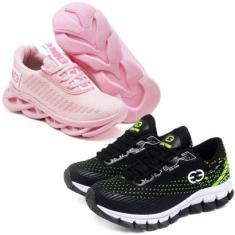 Tênis Infantil Feminino Esportivo Modelos Diferentes - Kit 2 Pares-Feminino