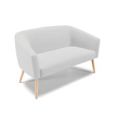 Namoradeira 02 Lugares Stella Linho Cinza A05 Pés Palito Natural - D'Rossi