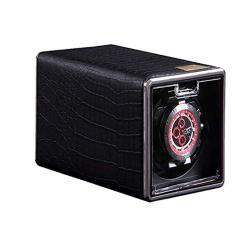 Enrolador de relógio automático, caixa de enrolador de relógio único automático para 1 relógio com caixa de exibição de armazenamento de relógios giratórios de motor silencioso