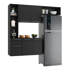 Armário de Cozinha Compacta com Balcão Sofia Multimóveis V2003 Preto