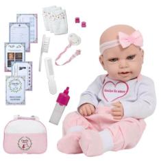 Boneca Reborn Larinha 43cm Enxoval Completo Pode Dar Banho - Cegonha R