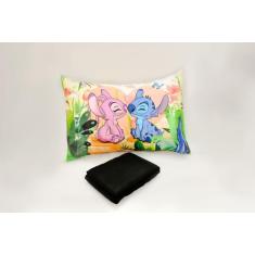 Jogo de Lençol Solteiro 2 Peças com elástico Stitch e Angel - Santos E