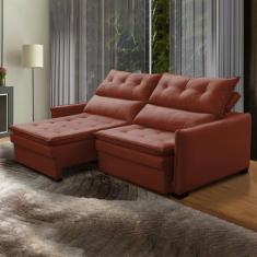 Sofá Retrátil 4 Lugares 200 Cm Legacy Reclinável Mola Bonnel Braço Fin