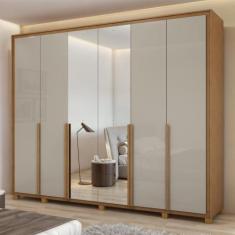 Guarda-roupa 6 Portas 6 Gavetas 100% Mdf Imperatore com Espelho e com 
