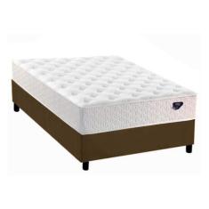 Cama Box Solteiro + Colchão Ecoflex Alva Molas Ensacadas 88x188x76