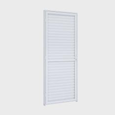Porta de Giro Natural de Alumínio Laminada Riobras Alumínio 215cmx75cm Branco